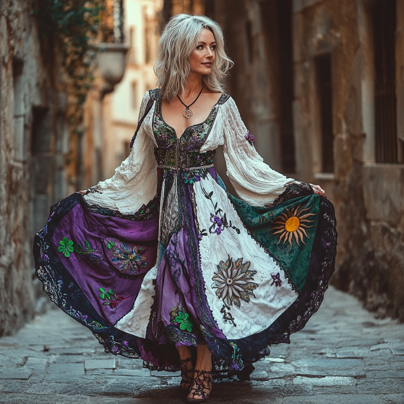 Embroidered Vintage Linen Dress 25f1
