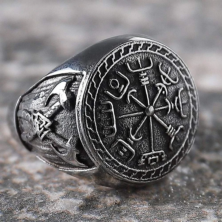 Viking Compass Vegvisir Stainless Steel Ring