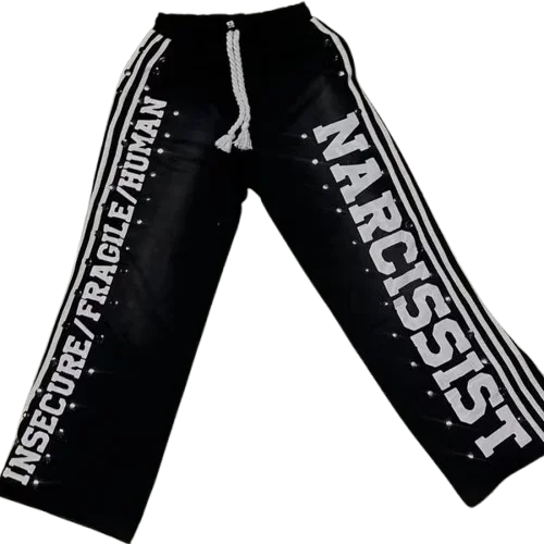 Aonga Retro Patch Sequined Sweatpants Y2K Pants Mens Hip Hop Letter Striped Baggy Elastic Waist Jogging Casual Pants Trousers 1226 aonga