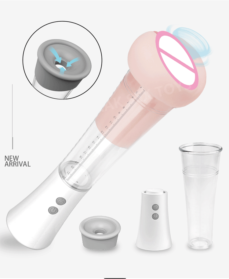 Male Masturbation Cup, Penis Extender, Vacuum Pump Rose Toy