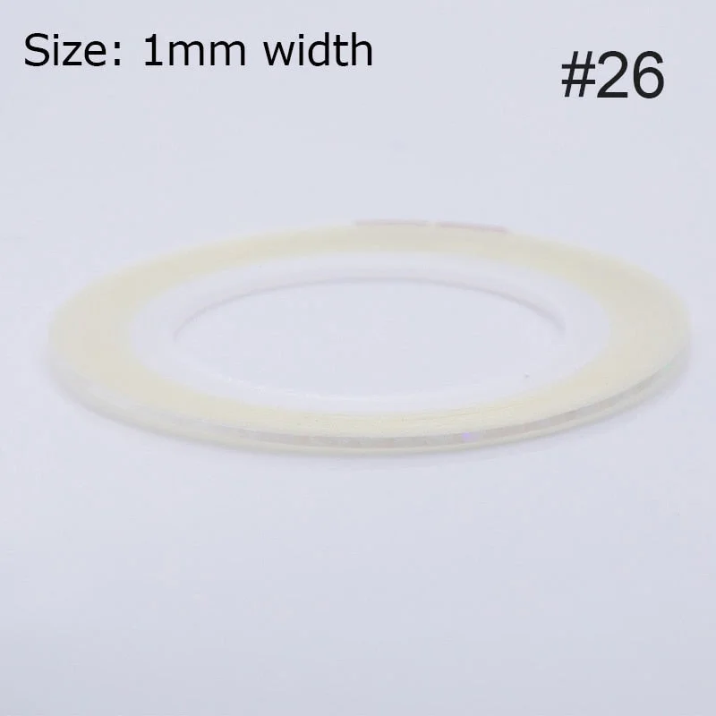 1mm 2mm 6mm Matte Glitter Nail Striping Tape Line Rainbow Multi Color Styling Tool Sticker Decal  DIY Decoration-Nail Inspo