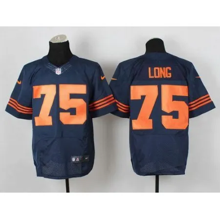 Bears #75 Kyle Long Navy Blue 1940s Throwback Men's Stitched NFL Elite Jersey