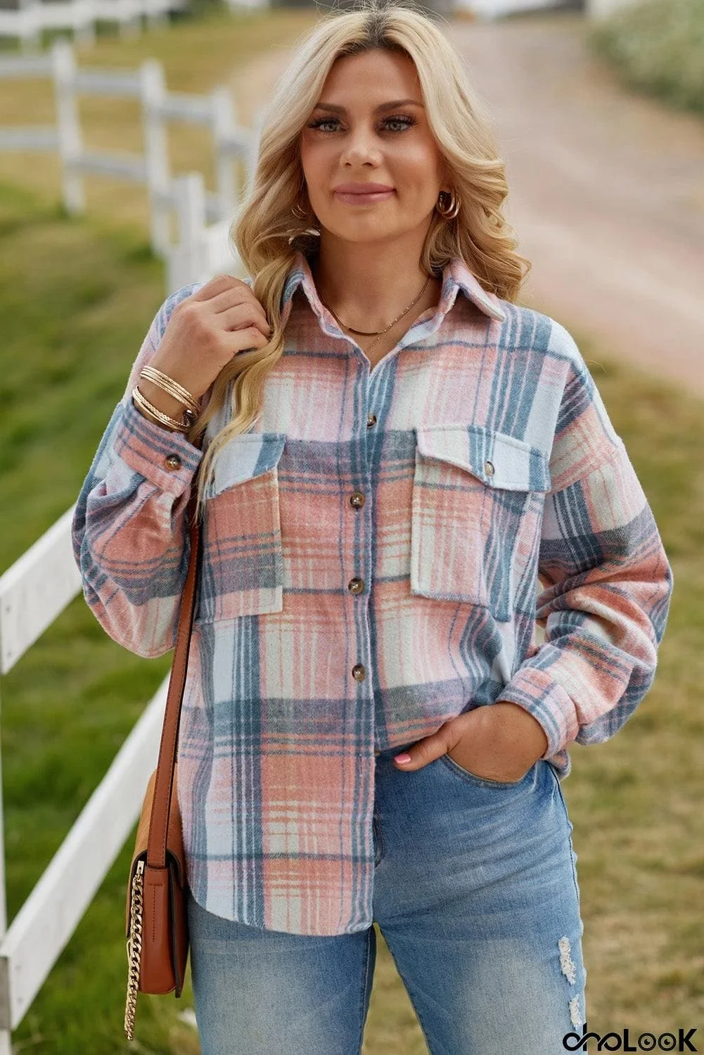 Plaid Dropped Shoulder Shacket