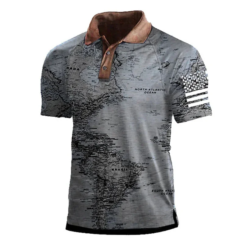 Men's Casual Printed Polo Shirt