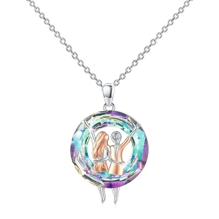 For Friend - S925 Not Sisters by Blood but Sisters by Heart Crystal Good Friend Necklace