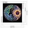 Mandala Soleil Lune-Peinture Diamant Sp&eacute;ciale Partielle-30*30CM