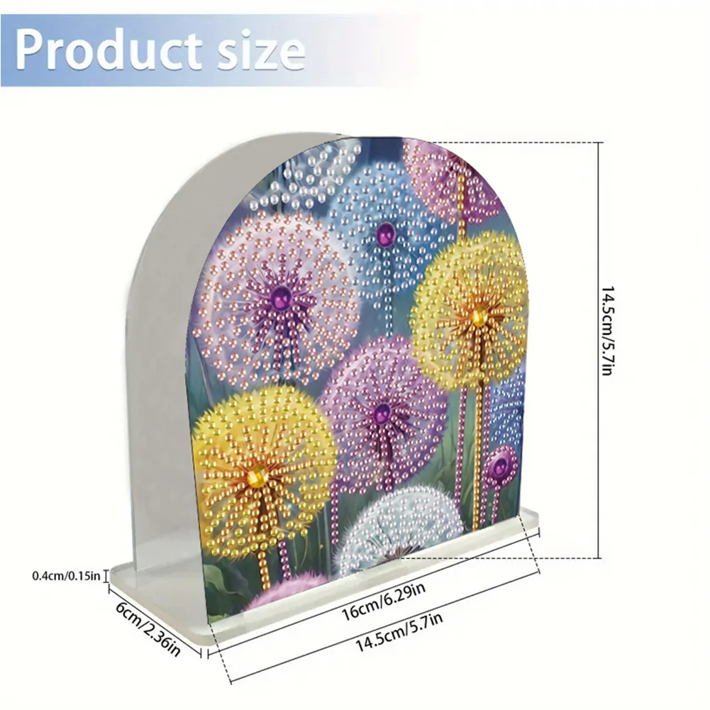 DIY Dandelion Acrylic Diamond Painting Napkin Rack Diamond Art Paper Towel Holder