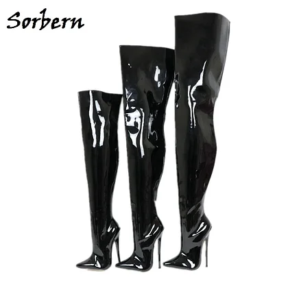 VCSHOES Fetish Boots Women Long Crossdresser Boot Thigh High Unisex Custom Leg Size 18Cm 12Cm High Heel Stilettos Shoes
