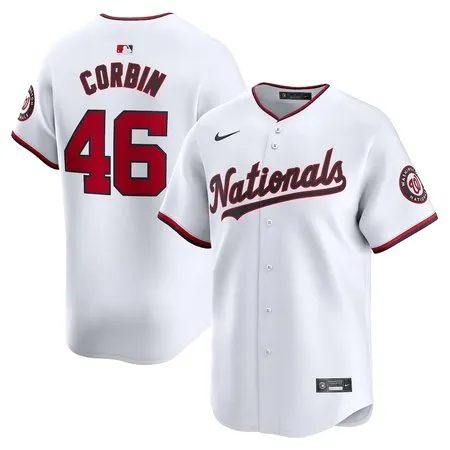 Men's Washington Nationals #46 Patrick Corbin  White Home Limited Player Jersey
