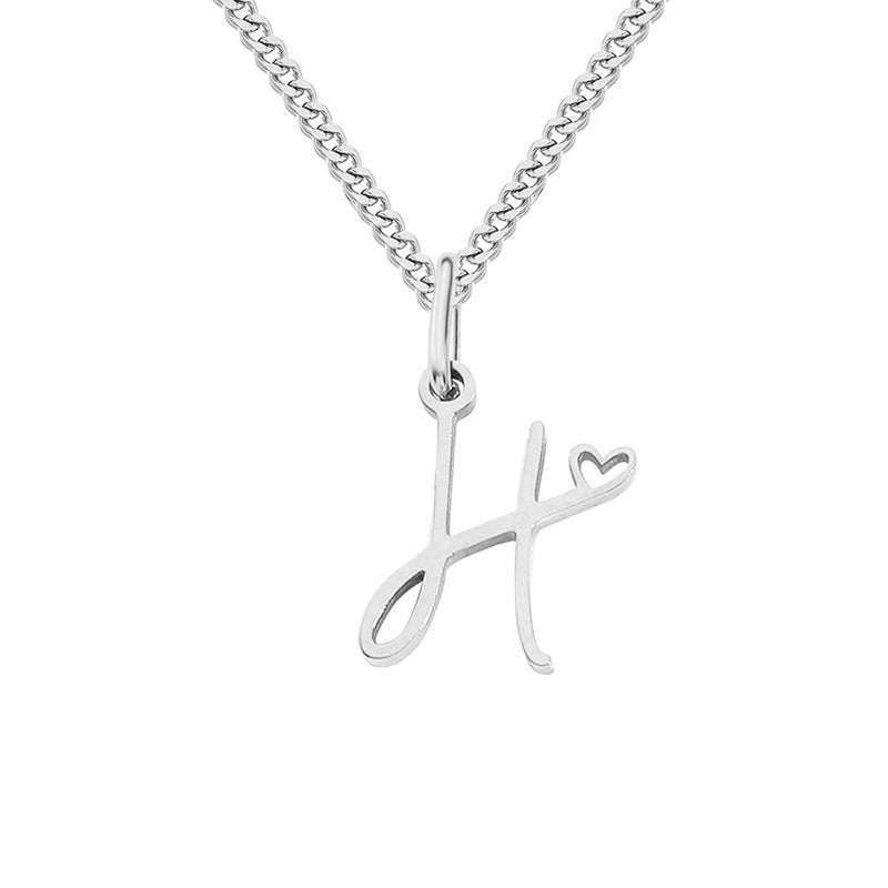 Stainless Steel Minimalist Plating Letter Solid Color Pendant Necklace