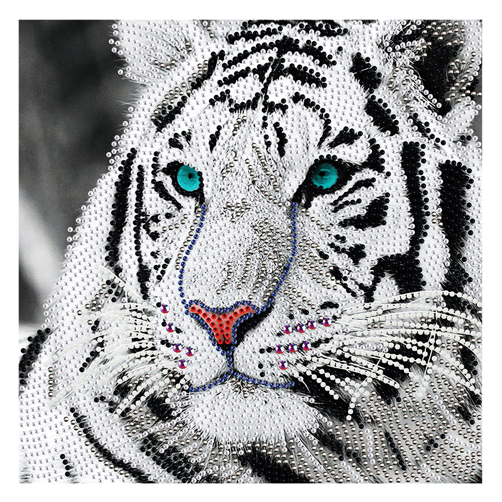 

White Tiger - Crystal Special Shaped Diamond Painting - 30*30CM, 501 Original