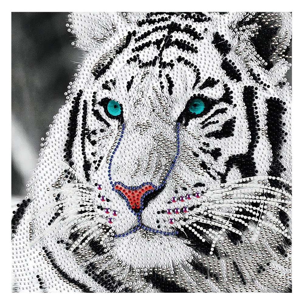 White Tiger - Partial Drill - Diamond Painting(30*30cm)