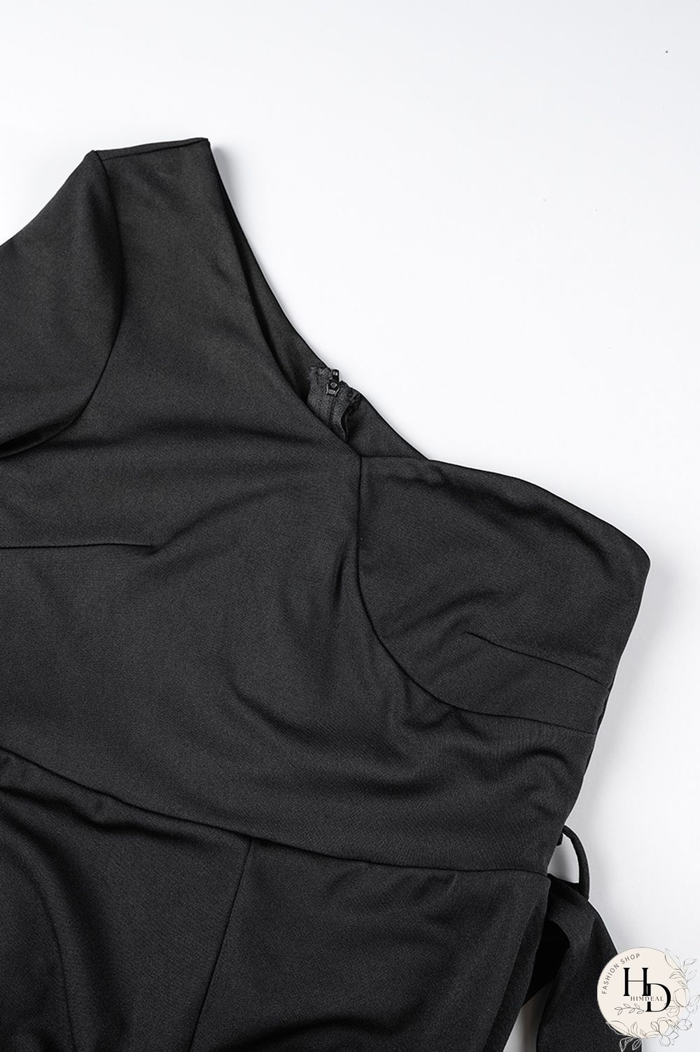 Black Casual Solid Bandage Patchwork Feathers Asymmetrical Collar Regular Jumpsuits