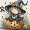 Halloween Witch-11CT Stamped Cross Stitch 40*40cm/15.75*15.75in tapestrymarket