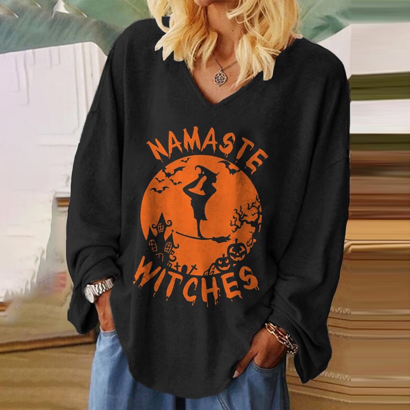 Namaste Witches Printed Loose T-shirt