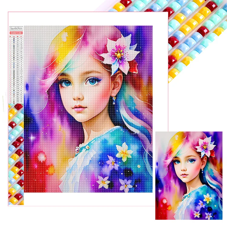 Full Square Diamond Painting - Watercolor Little Girl 30*40CM