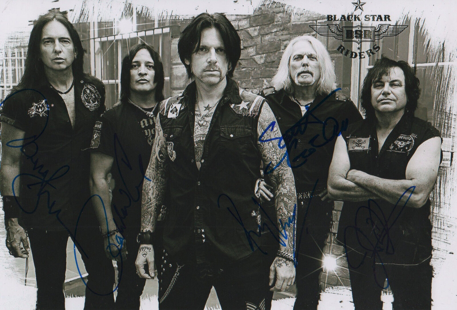 Black Star Riders full signed 8x12 inch Photo Poster painting autographs