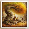 Diamond Painting-DIY Full Round Drill A family under a big tree in autumn(40*40CM)