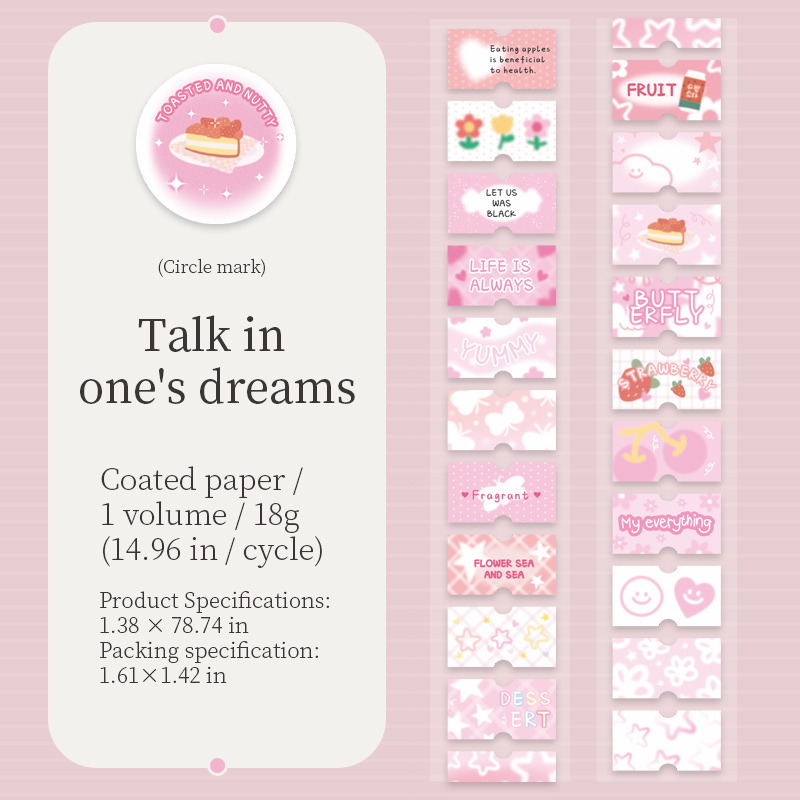 Journalsay 35mm*200cm Time in The Alley Series Kawaii Label Landscaping Tape