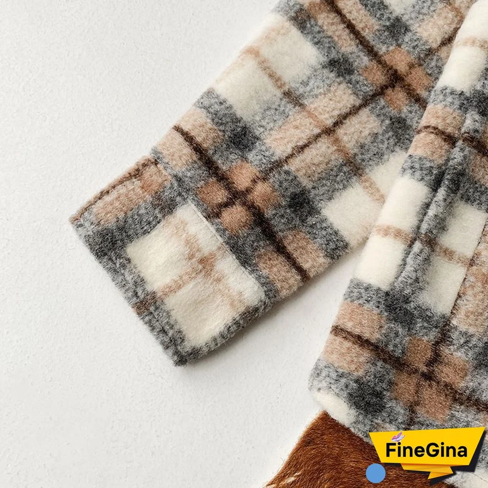 Dyed Pocket Overshirt Check Wool Blend Shirt Jacket