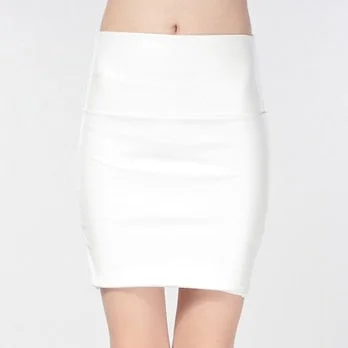 Mini Skirts Women Pencil Skirt Pu Leather High Waist Party Female Sexy Short Woman Bodycon Saias Feminina 20 Candy Colors Skirt