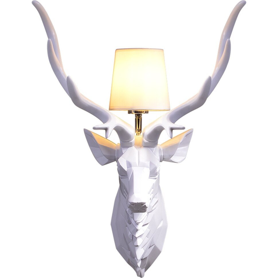 Ancient Loft Resin Colorful Deer Wall Lamp Nordic Wall Art Attic Bedroom Kitchen Wall Light Home Decor Wall Sconce Light Fixture