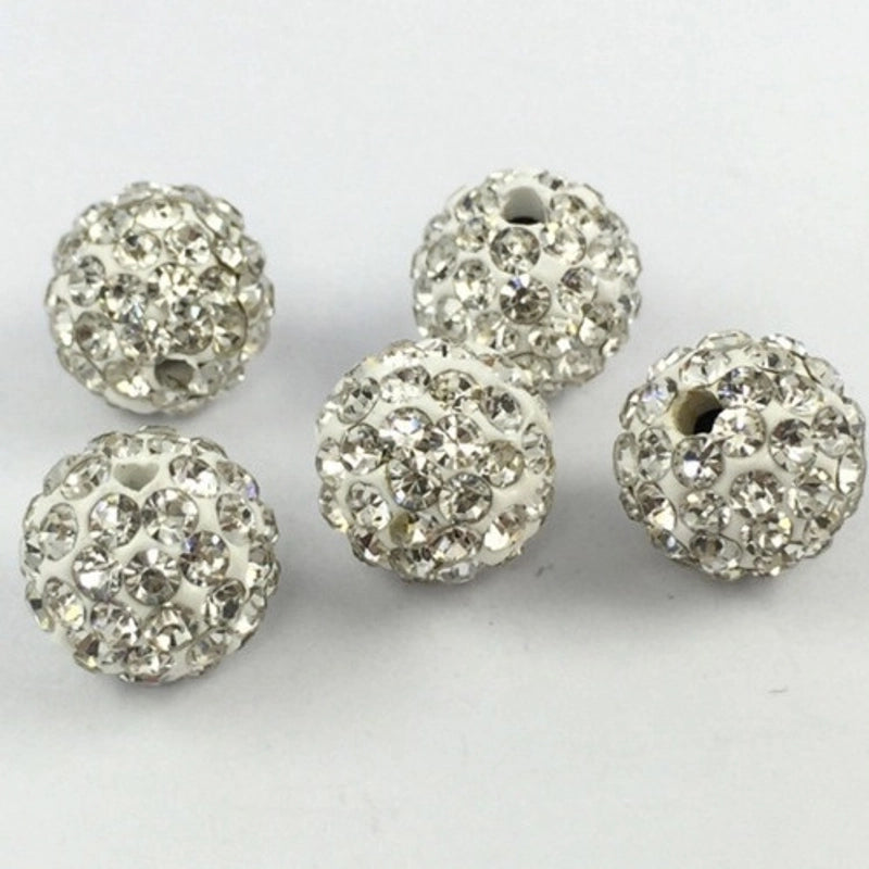 50 Pieces 35mm 4mm Soft Clay Artificial Rhinestones Round Beads