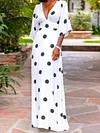Empire Polka Dot Short Sleeves Maxi Dress