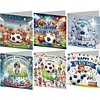 (US Only)6PCS DIY Diamond Art Greeting Cards Congratulations Cards & Gifts (Football)