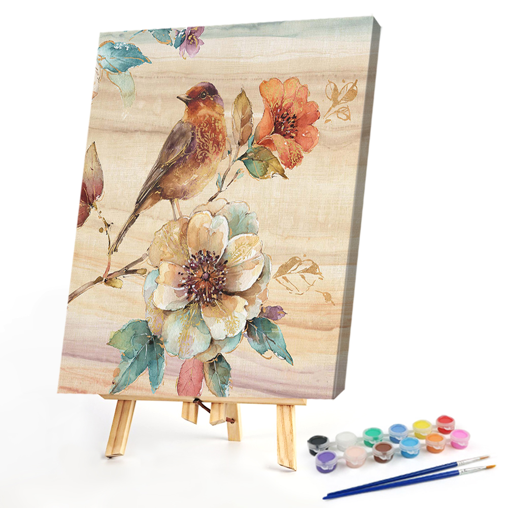 

40*50CM - Paint By Numbers - Flower Birds, 501 Original