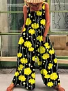 Floral-Print Personality  Losse Sleeves Jumpsuits