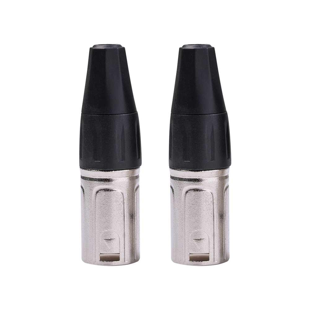 

2x Silver Plated Male Female Canon XLR Audio Cable Plug DIY Solder Adapter, Black, 501 Original