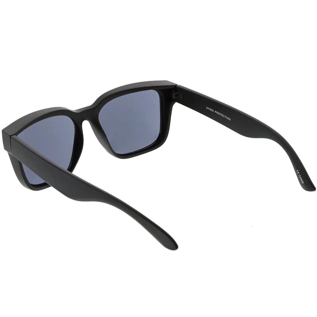 Classic Horn Rimmed glasses Wide Arms Neutral Colored Square Lens 55mm