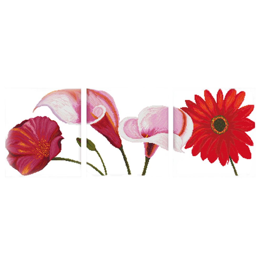 

Flowers - 14CT Stamped Cross Stitch - 84*34CM (Big Size), 501 Original