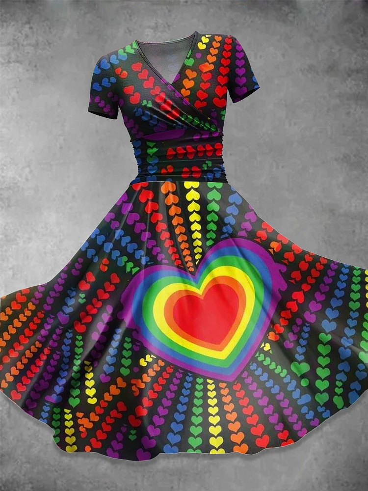 Women's  Rainbow Art Print  Maxi Dress