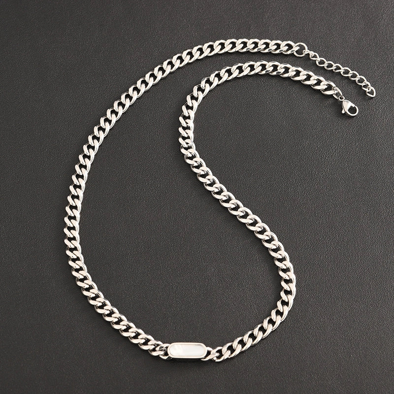 Streetwear Geometric Titanium Steel Plating Men's Bracelets Necklace Men Chain Necklaces