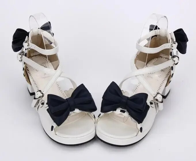VCshoesWoman Mori Girl Lolita Cosplay Shoes Lady Mid Heels Pumps Women Princess Dress Sandals Bowtie
