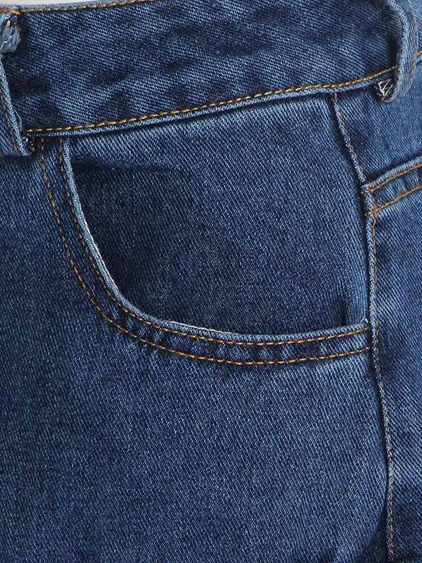High Waisted Wide Leg Pockets Split-Joint Jean Pants Bottoms