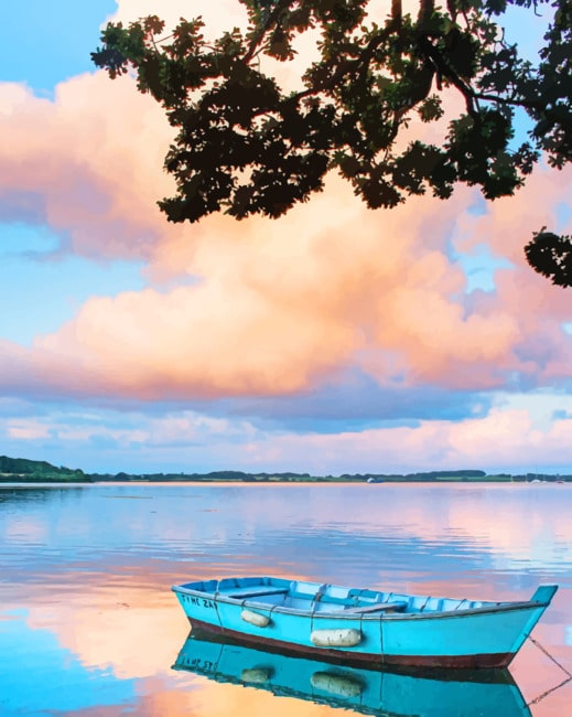 

Wooden Old Boat In Lake – Paint By Numbers - 40*50CM, 501 Original