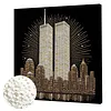 (30x30cm)DIY Twin Towers Pearl Painting Kit With Inner Frame Home Decor
