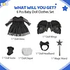 20" Reborn Baby Doll Black Gothic Dress 6 Pcs Set Clothing Accessories - RBBI-Myrebornbabydoll&reg; Myrebornbabydoll&reg;