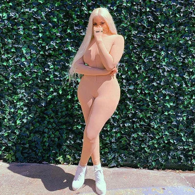 Uveng Zipper Stretch Turtleneck Embroidered Street Hipster Slim Fit Fitness Jumpsuit Yoga Suit