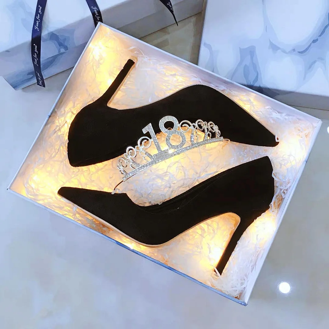 Breakj Breakj High-Heeled Shoes Women Fat Feet Wide 41 To 43 Professional Commuter Non-Tired Footwork Shoes Velvet Black Fine Heel Single Shoes