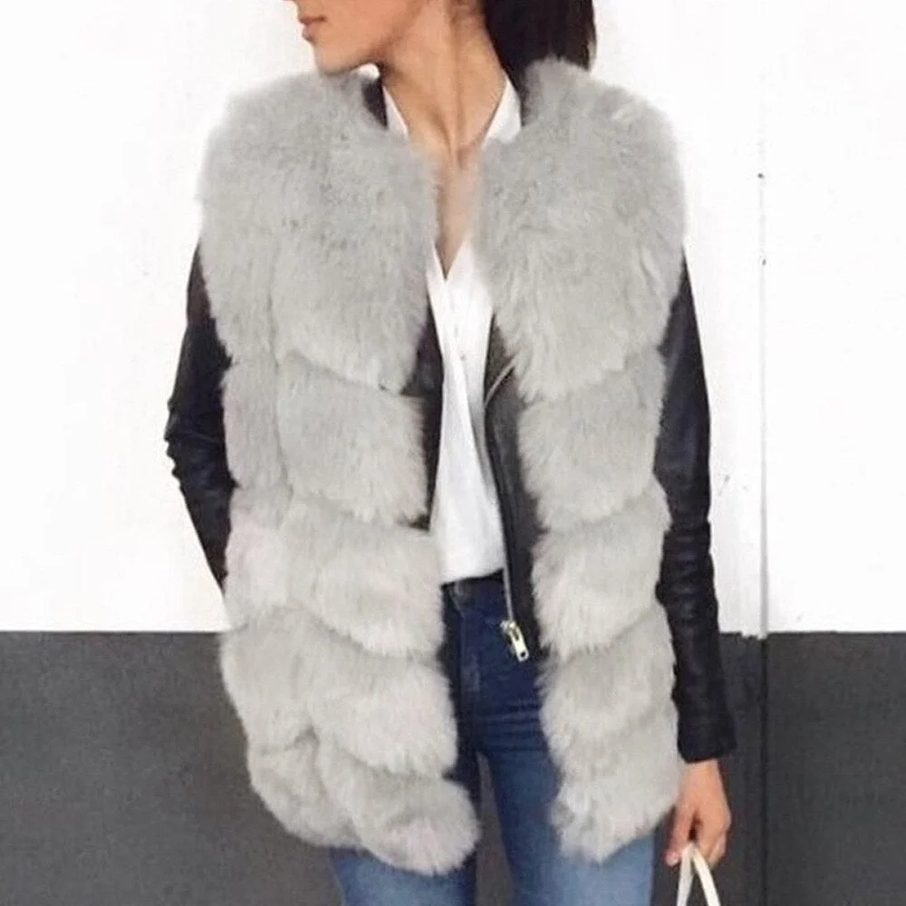 Autumn and winter new style vest fur sleeveless jacket women's vest to keep warm