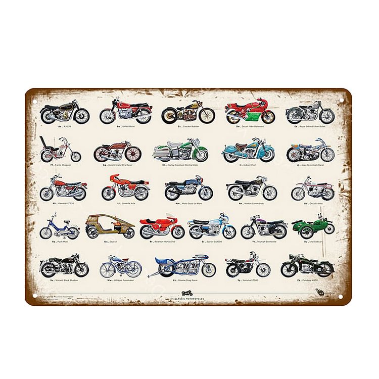 Motorcycles - Vintage Tin Signs/Wooden Signs - 7.9x11.8in & 11.8x15.7in