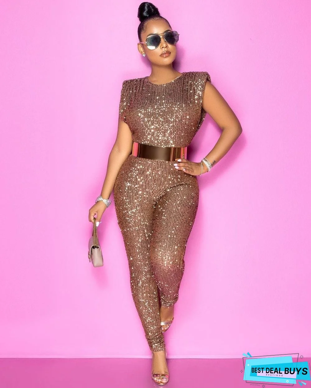 New Fashion Sequin Sexy Sleeveless Jumpsuit