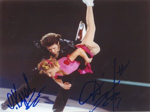 Oksana Kazakova Arthur Dimitriev genuine autograph 5x7