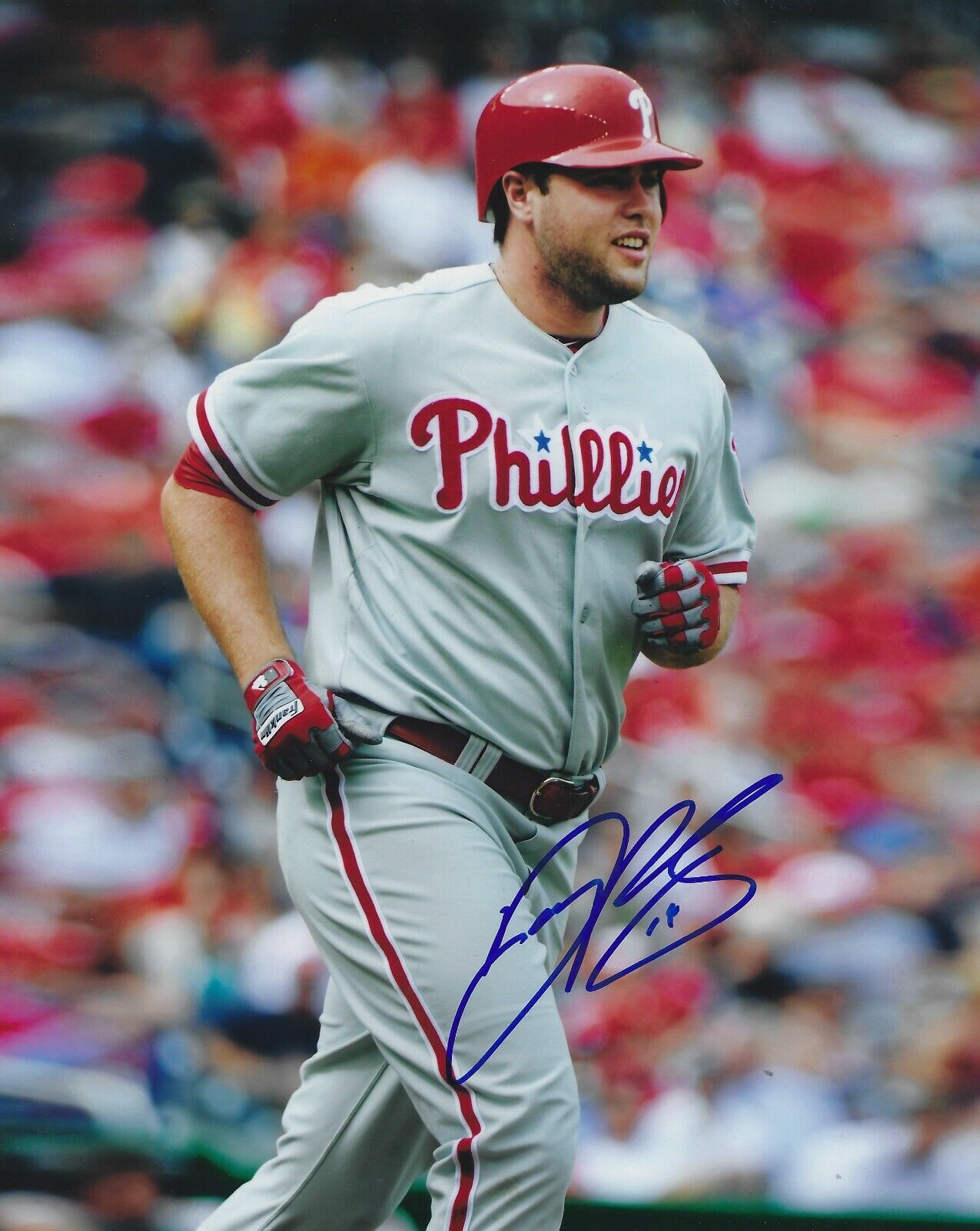 Signed 8x10 DARIN RUF Philadelphia Phillies Autographed Photo Poster painting - COA