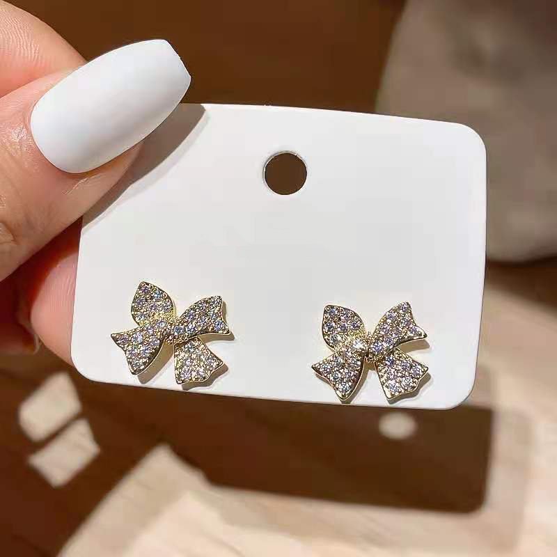 Shecustoms™ Full Diamond Bow Earrings