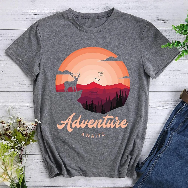 Forest Adventure Awaits Vintage   T-Shirt-613897-Annaletters